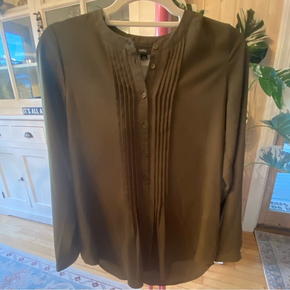 New Without Tags Massimo Dutti Army Green Button-Up Shirt - Picture 1 of 5